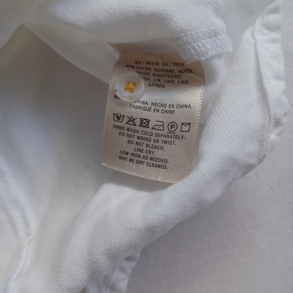 Maeve Anthropologie White Linen Top Boat Neck Balloon Sleeve Women Sz 4 Peasant - Picture 6 of 14